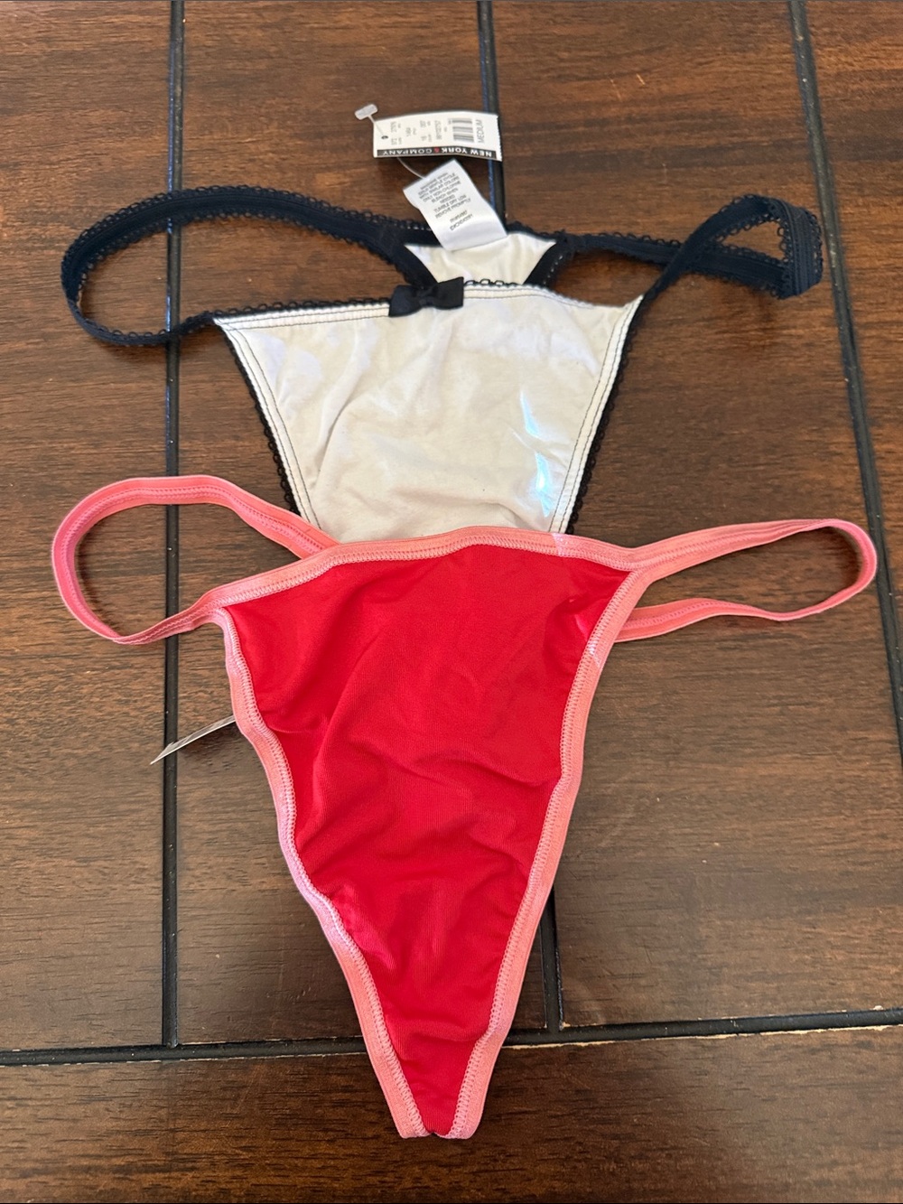 New York & Company Red and White Women's Thong Panties